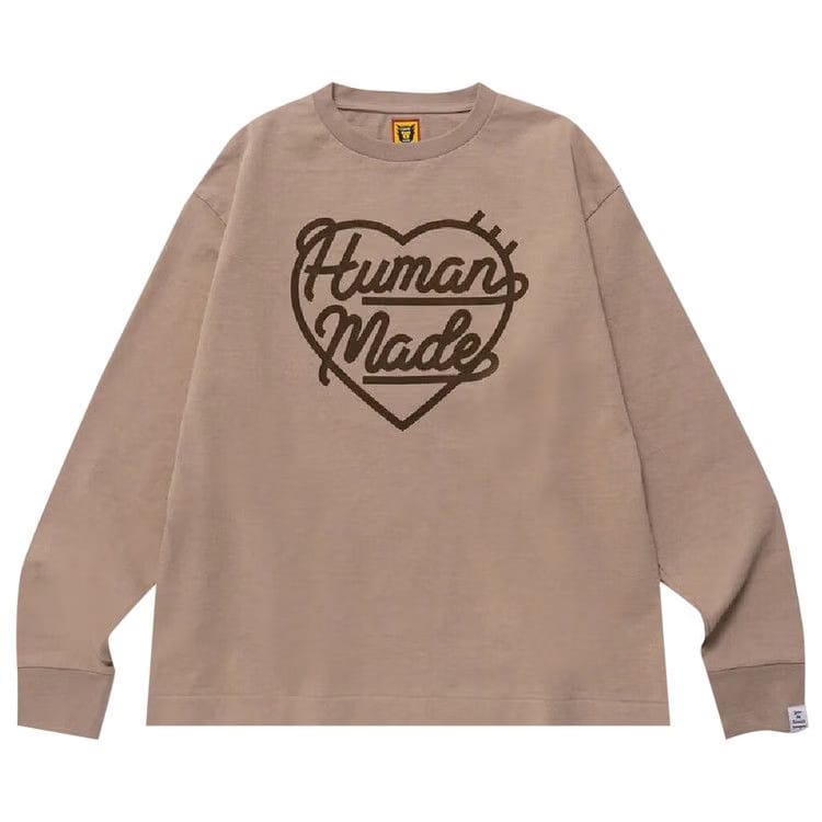 Human Made Heart Long-Sleeve T-Shirt Beige