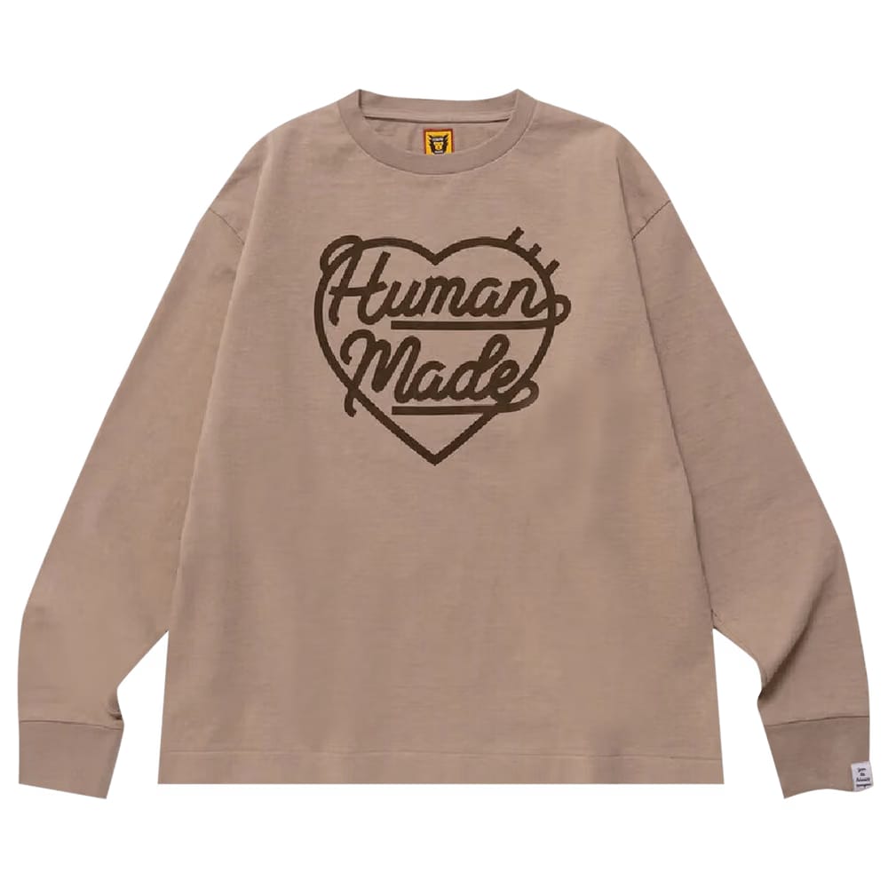 Human Made Heart Long-Sleeve T-Shirt Beige