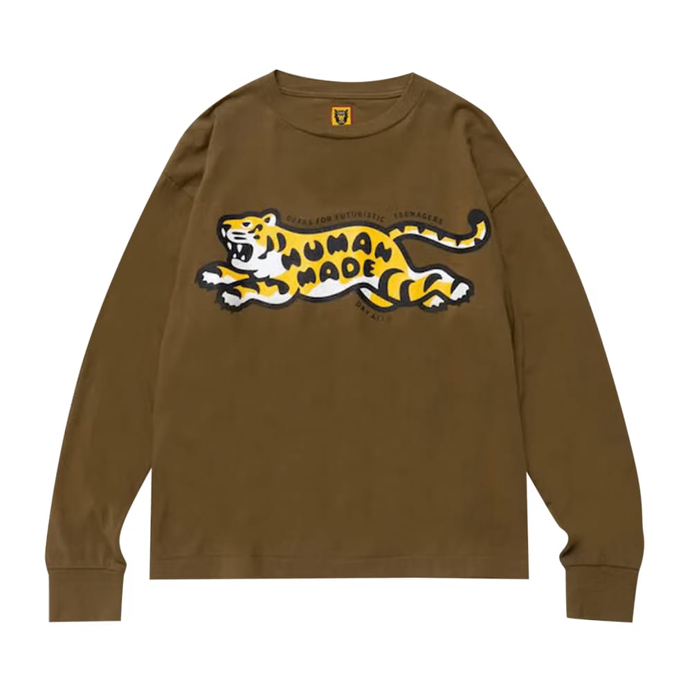 Human Made Tiger Long-Sleeve T-Shirt Olive Drab