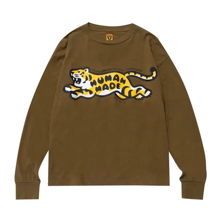 Human Made Tiger Long-Sleeve T-Shirt Olive Drab