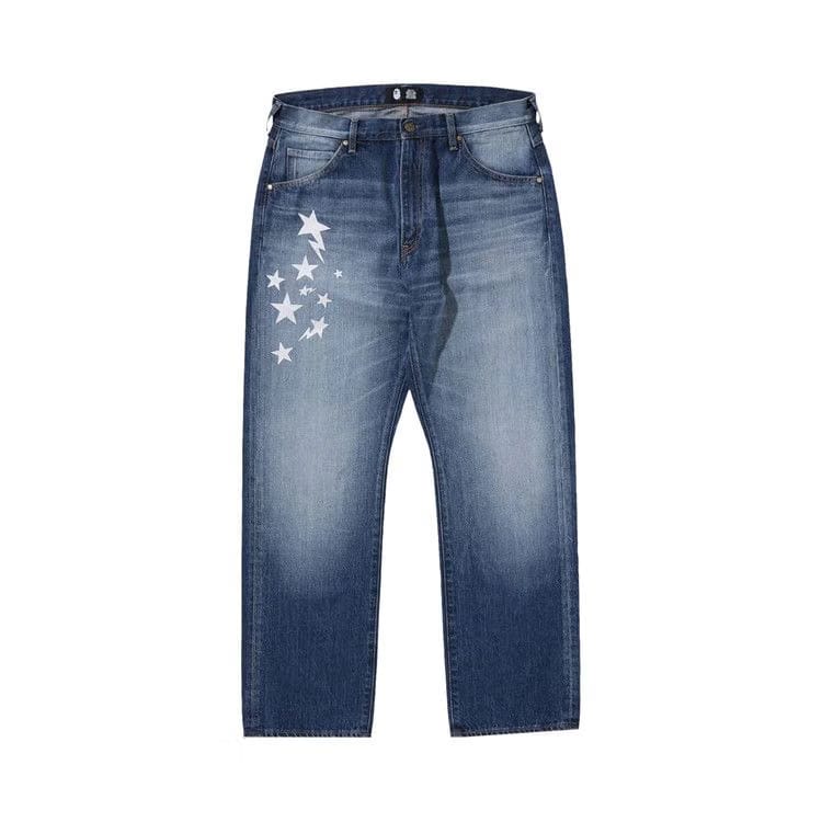 BAPE x Black Eye Patch Loose Fit Denim Pants Indigo