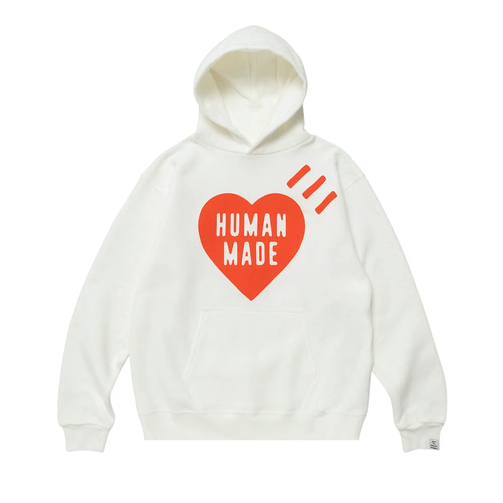 Human Made Heart Logo Hoodie White