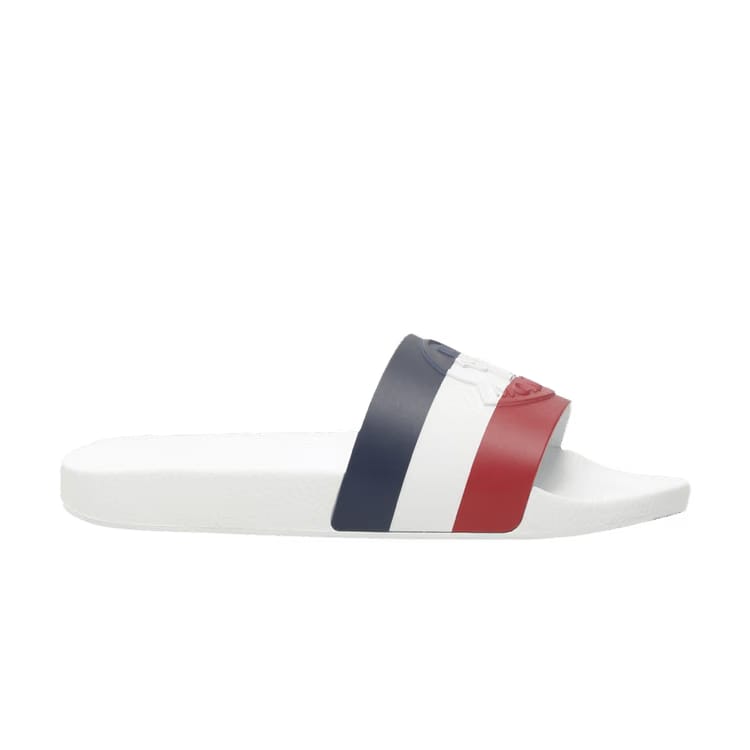Moncler Basile Pool Slide White Tricolour
