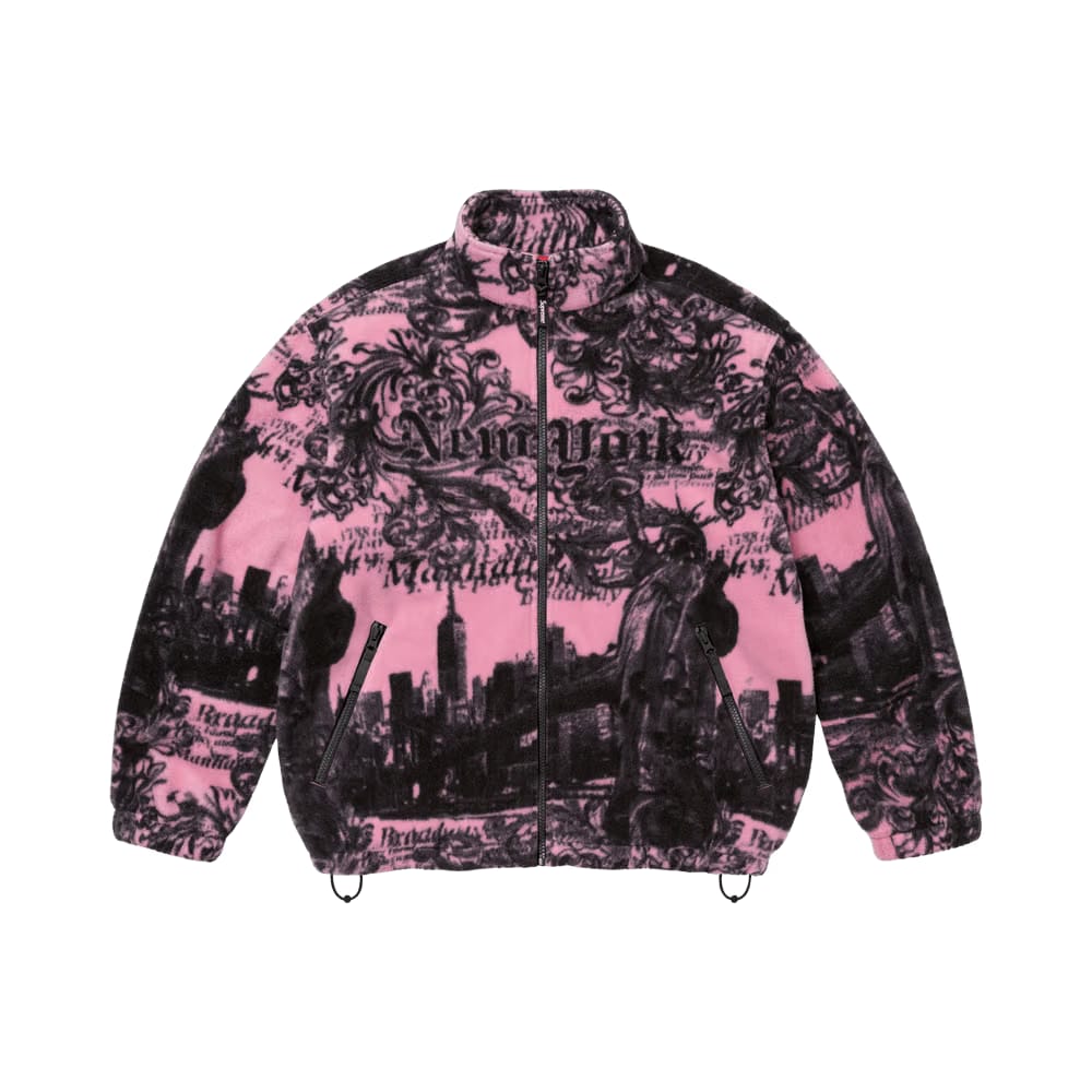 Supreme New York Fleece Jacket Pink