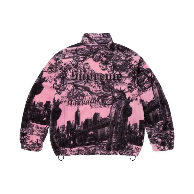Supreme New York Fleece Jacket Pink