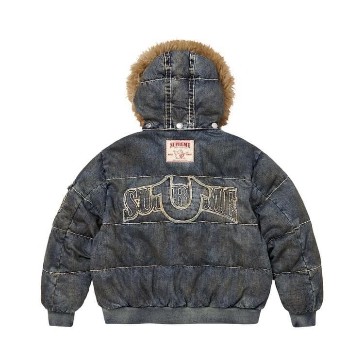 Supreme x True Religion Puffer Jacket Dirty Indigo