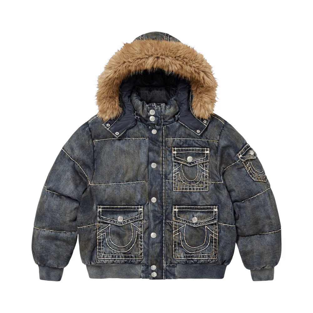 Supreme x True Religion Puffer Jacket Dirty Indigo