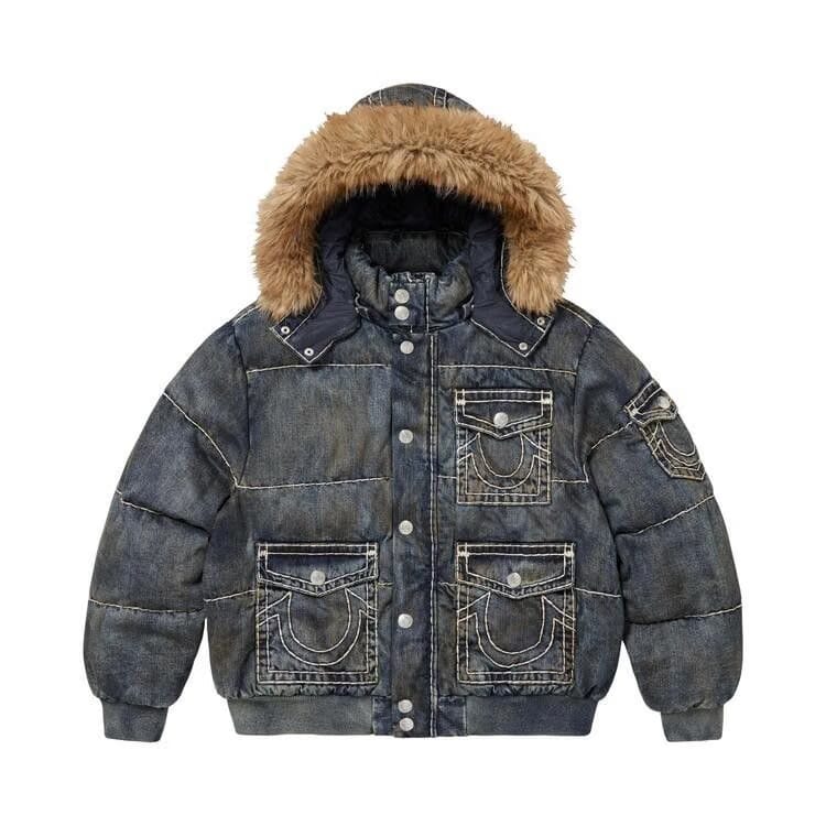 Supreme x True Religion Puffer Jacket Dirty Indigo