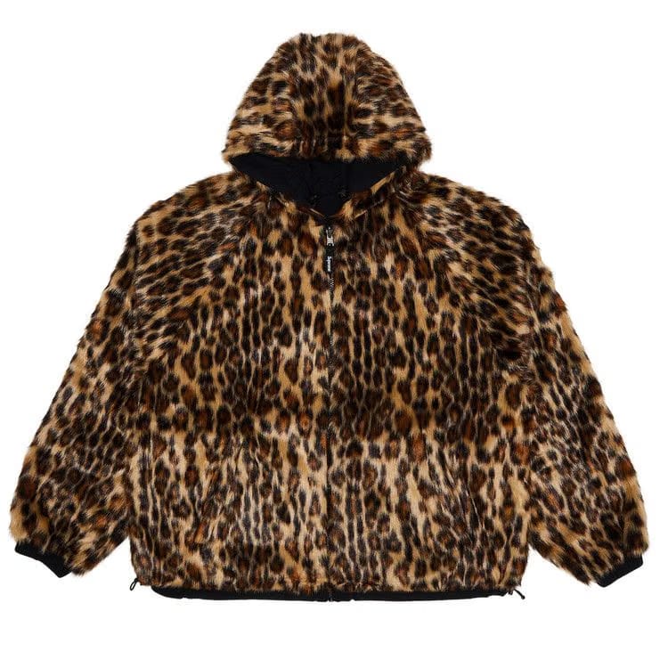 Supreme Faux Fur Reversible Hooded Track Jacket Black