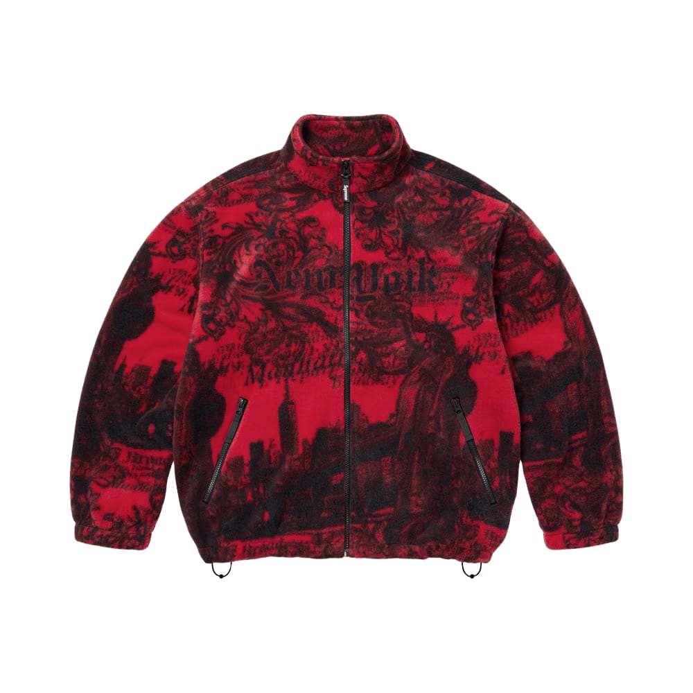 Supreme New York Fleece Jacket Red