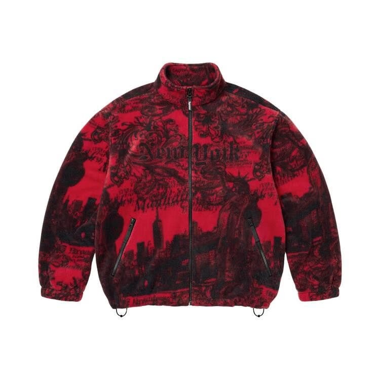 Supreme New York Fleece Jacket Red