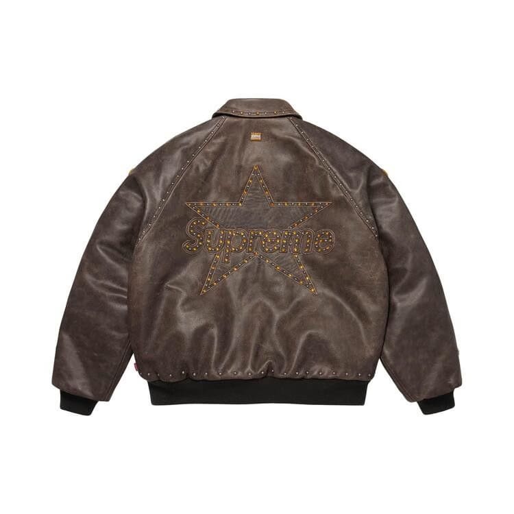 Supreme x Vanson Leathers x B.B. Simon Jacket Brown
