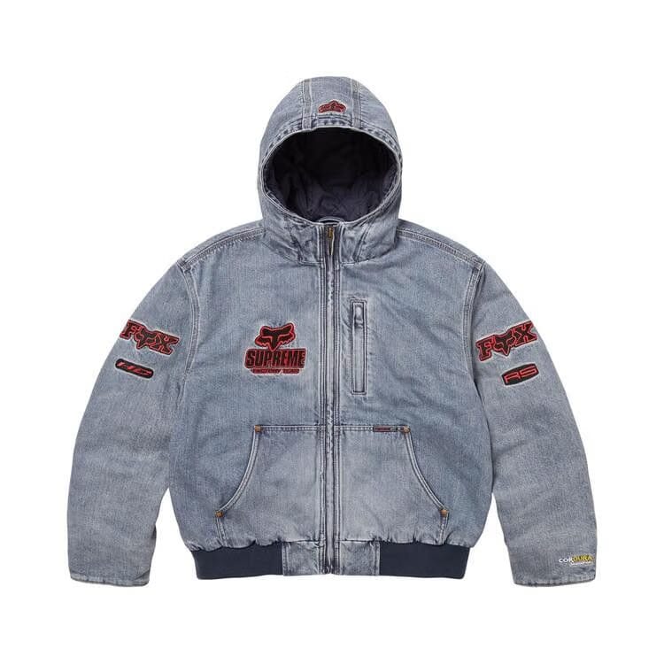 Supreme x Fox Racing Hooded Work Jacket Denim