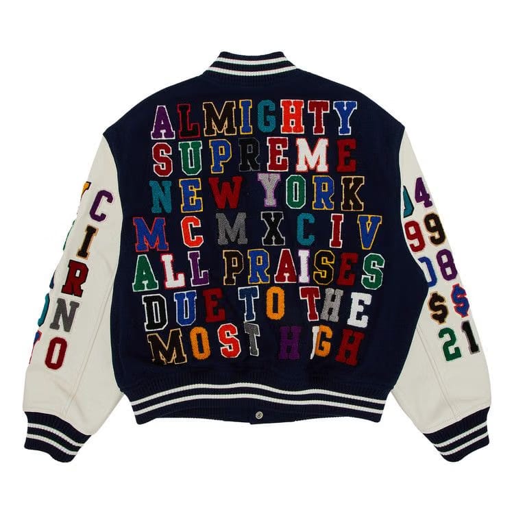 Supreme Praises Varsity Jacket Navy