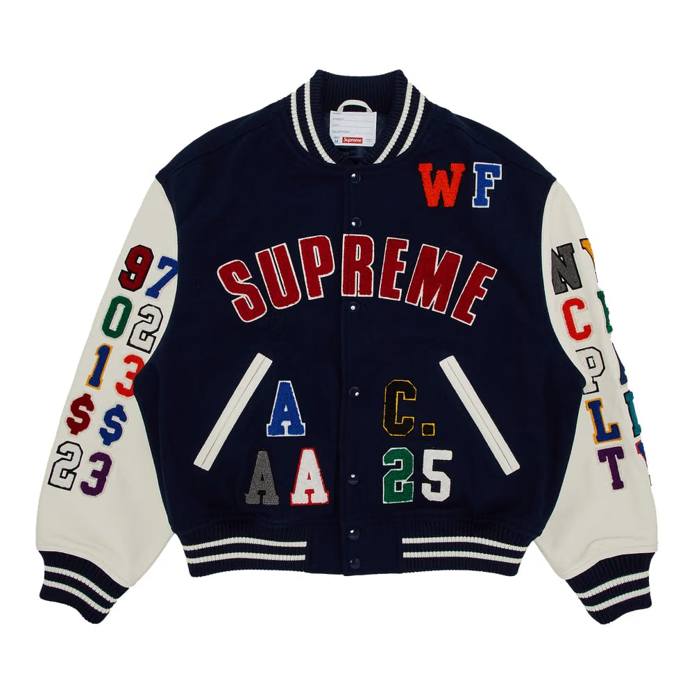 Supreme Praises Varsity Jacket Navy