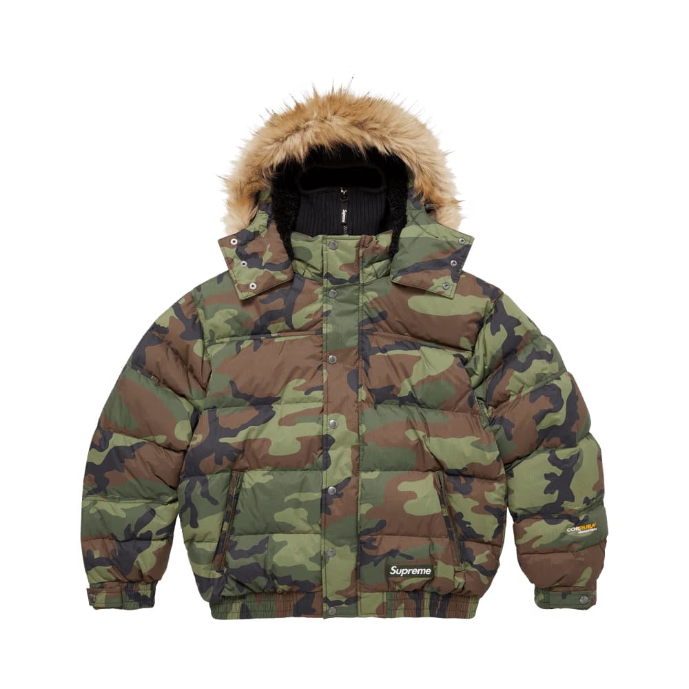 Supreme Facemask 700-Fill Down Puffer Jacket Woodland Camo