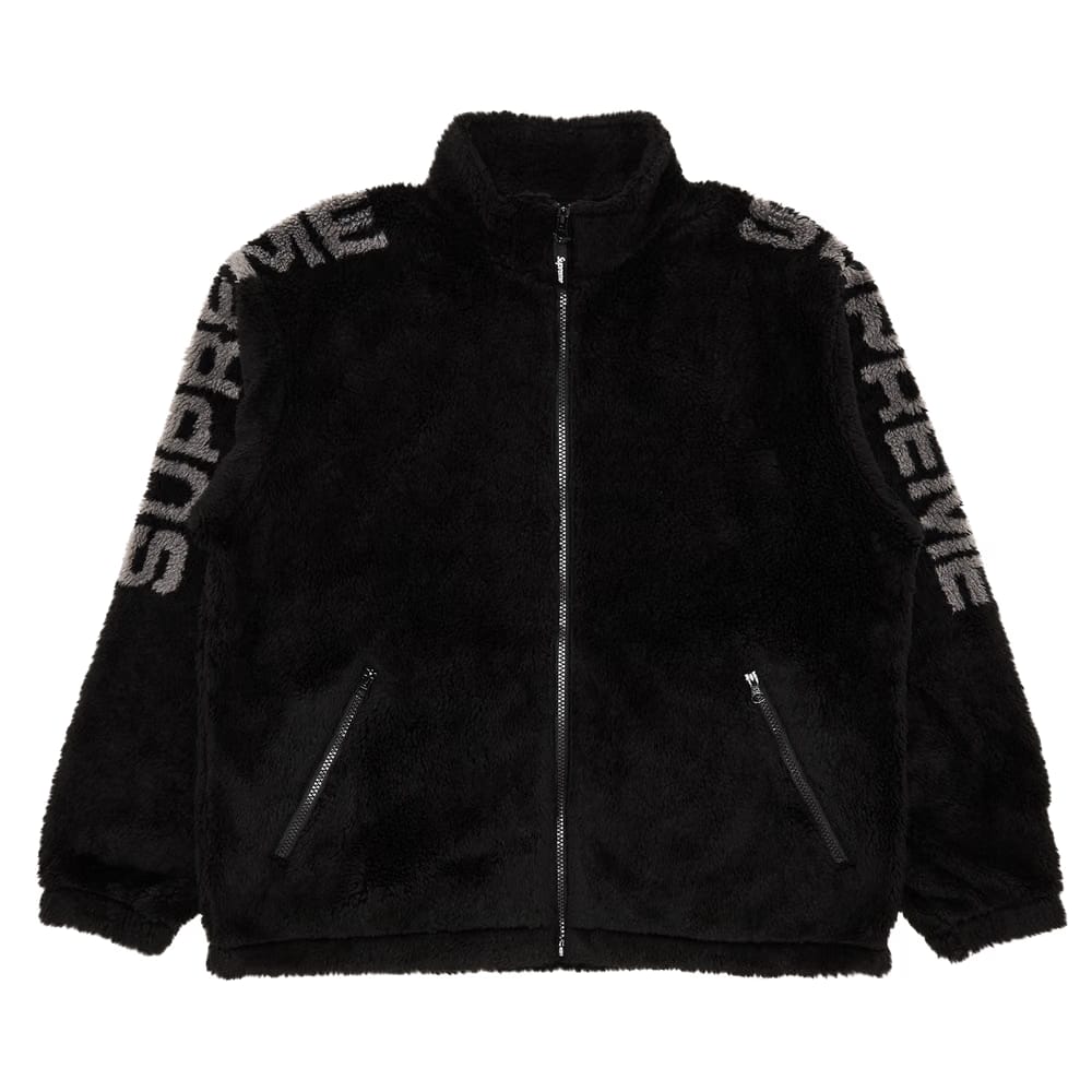 Supreme Shoulder Logo Fleece Jacket Black