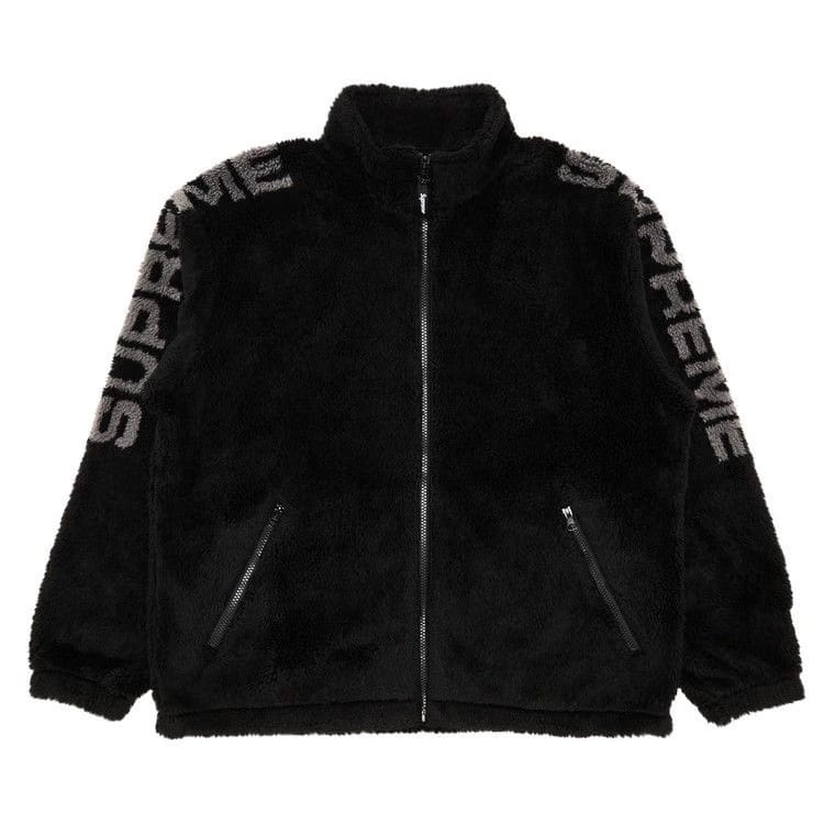 Supreme Shoulder Logo Fleece Jacket Black