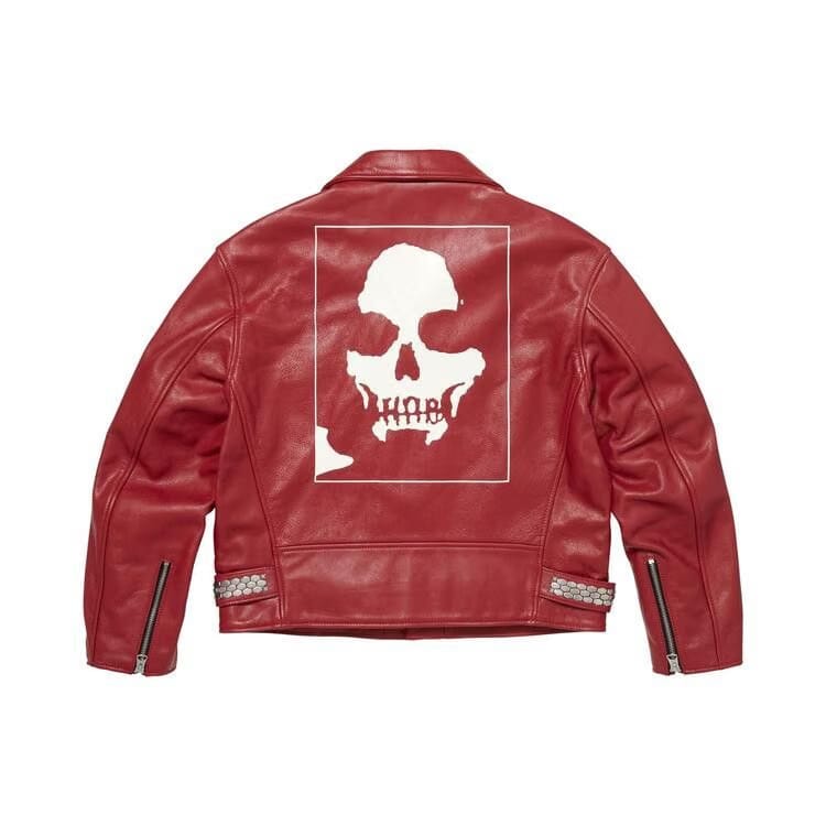Supreme x Number (N)Ine x Schott Perfecto Leather Jacket Red