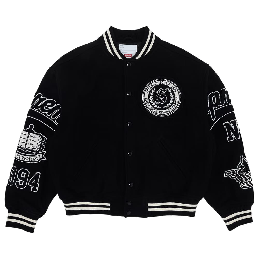 Supreme Veritas Varsity Jacket Black