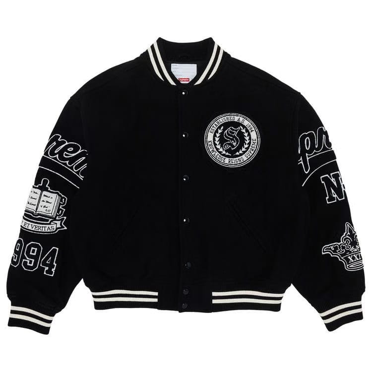 Supreme Veritas Varsity Jacket Black