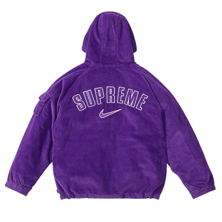 Supreme x Nike Arc Corduroy Hooded Jacket Purple