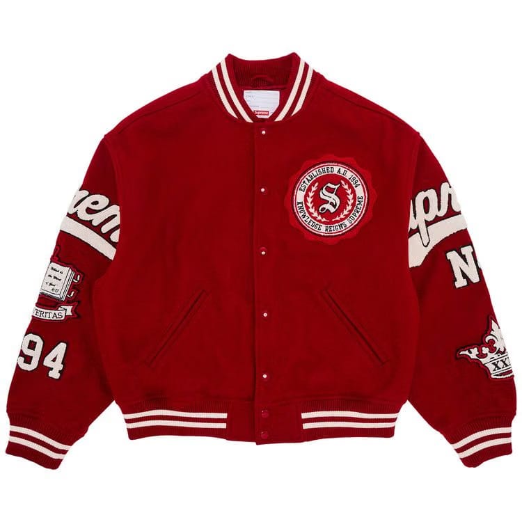 Supreme Veritas Varsity Jacket Red