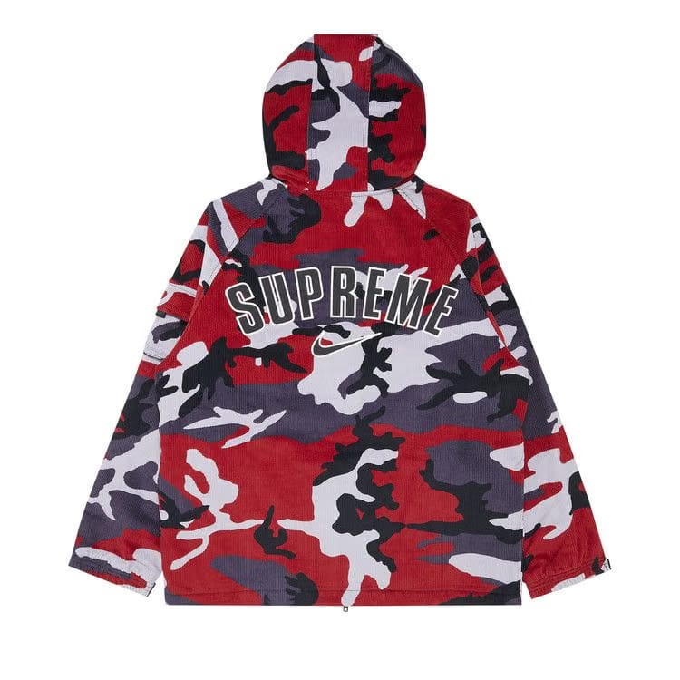 Supreme x Nike Arc Corduroy Hooded Jacket Red Camo