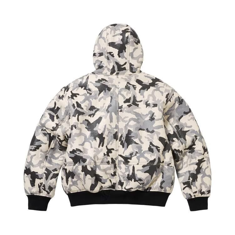 Supreme x Schott Shearling Hooded Work Jacket Snow Camo