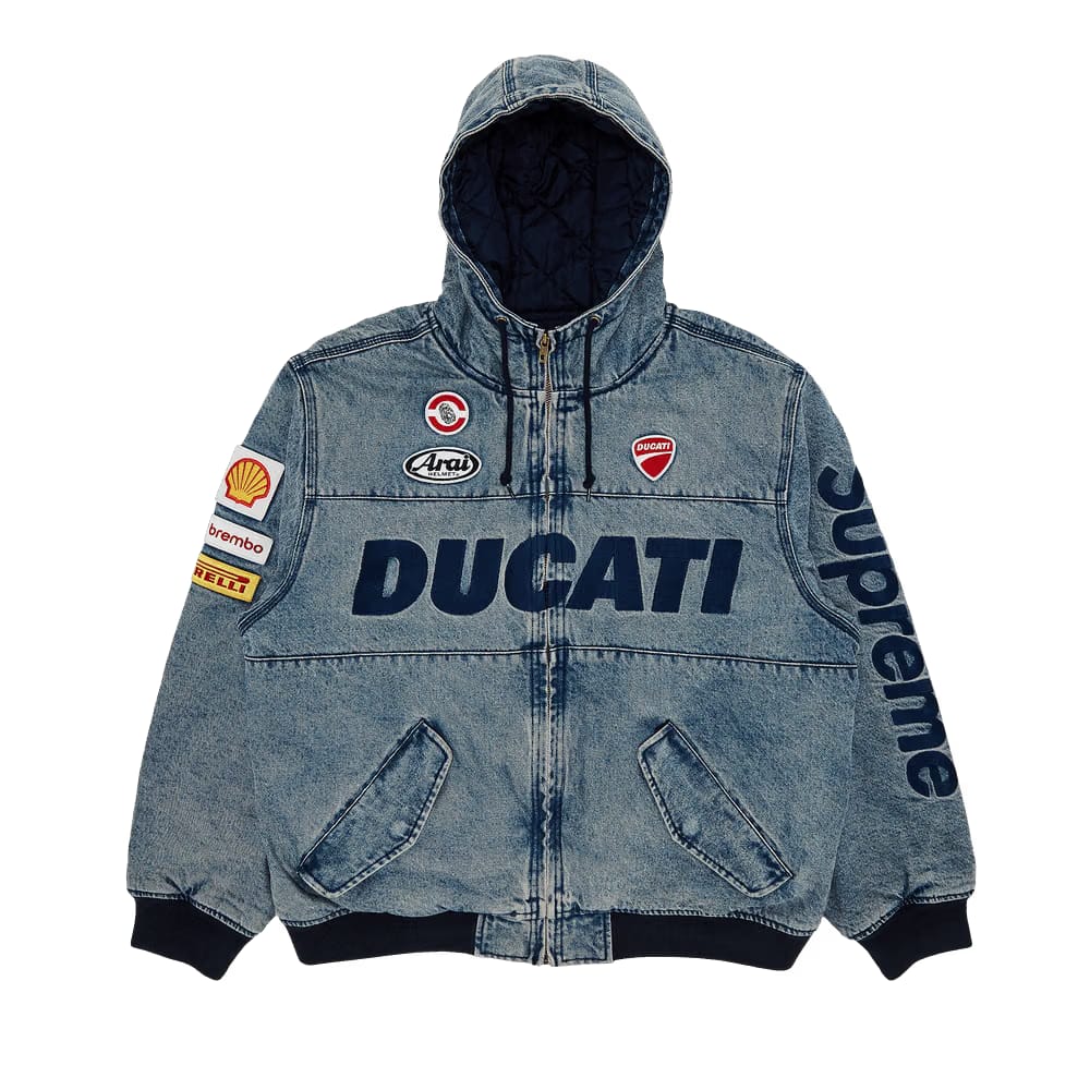Supreme x Ducati Hooded Racing Jacket Denim