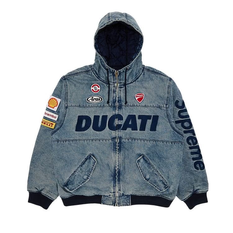 Supreme x Ducati Hooded Racing Jacket Denim