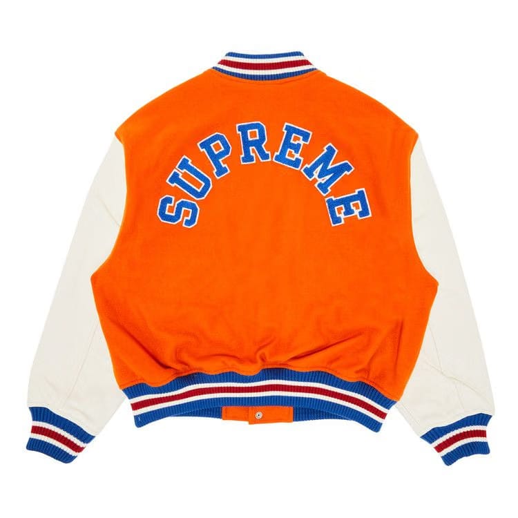 Supreme Tiger Varsity Jacket Orange