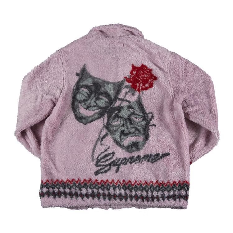 Supreme Drama Mask Fleece Jacket Pink