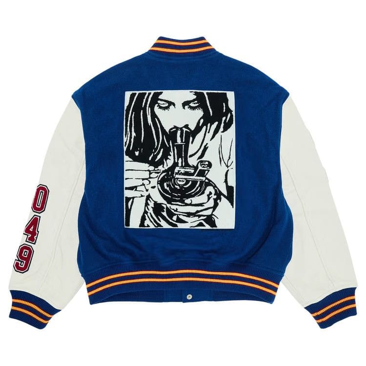 Supreme x HYSTERIC GLAMOUR Varsity Jacket Blue