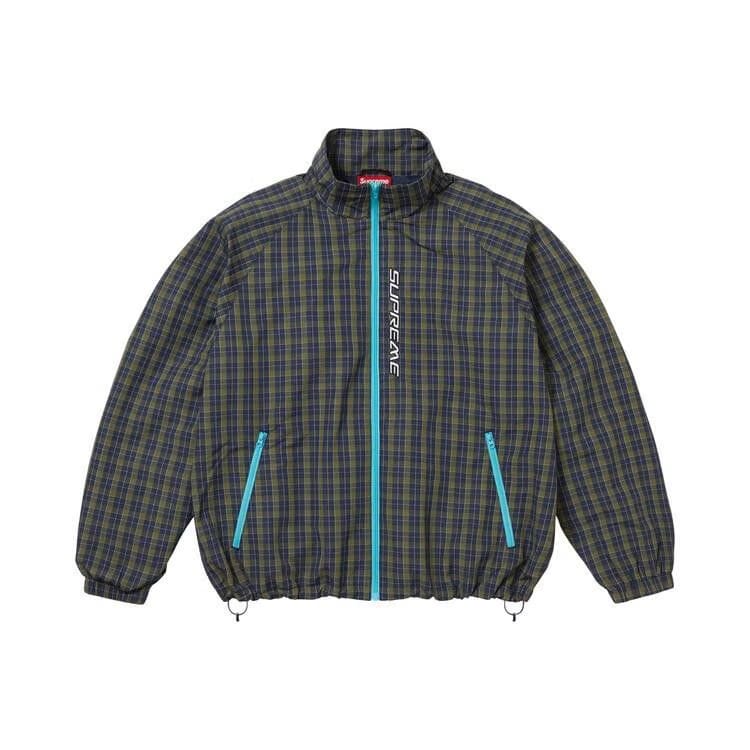 Supreme Plaid Track Jacket Navy