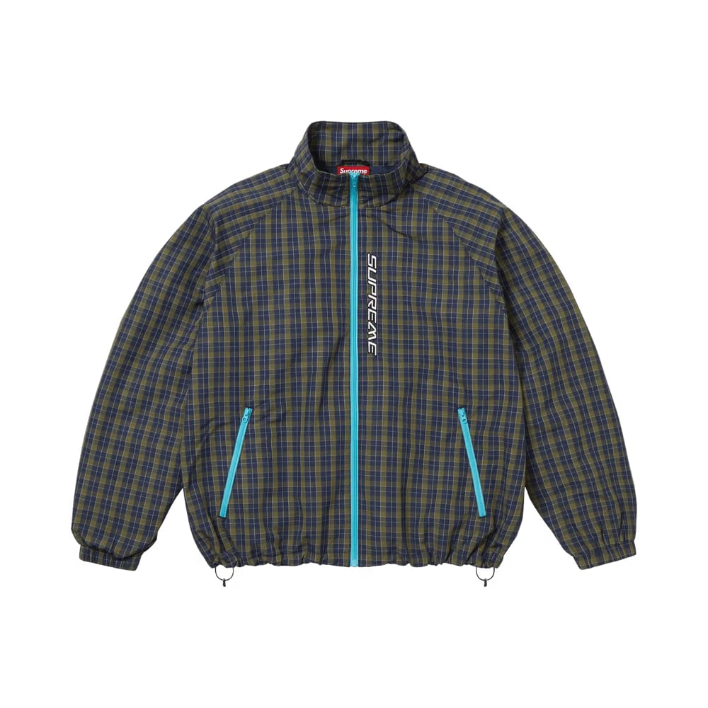 Supreme Plaid Track Jacket Navy