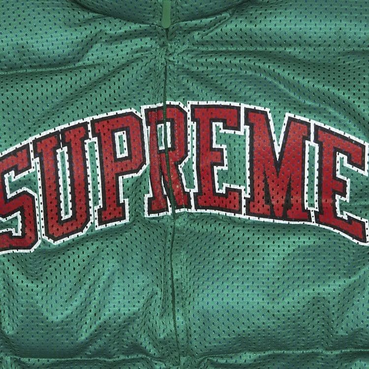 Supreme Mesh Jersey Puffer Jacket Green
