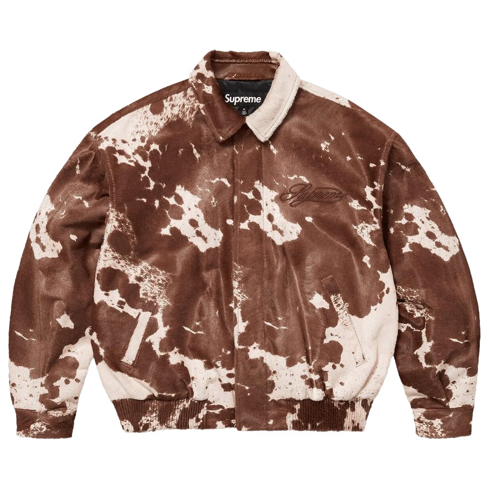 Supreme Ponyhair Varsity Jacket Cow
