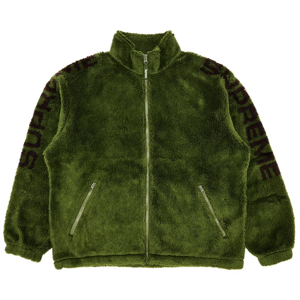 Supreme Shoulder Logo Fleece Jacket Green