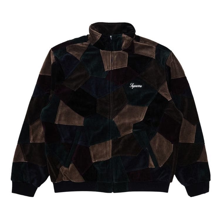 Supreme Patchwork Velour Track Jacket Dark Navy