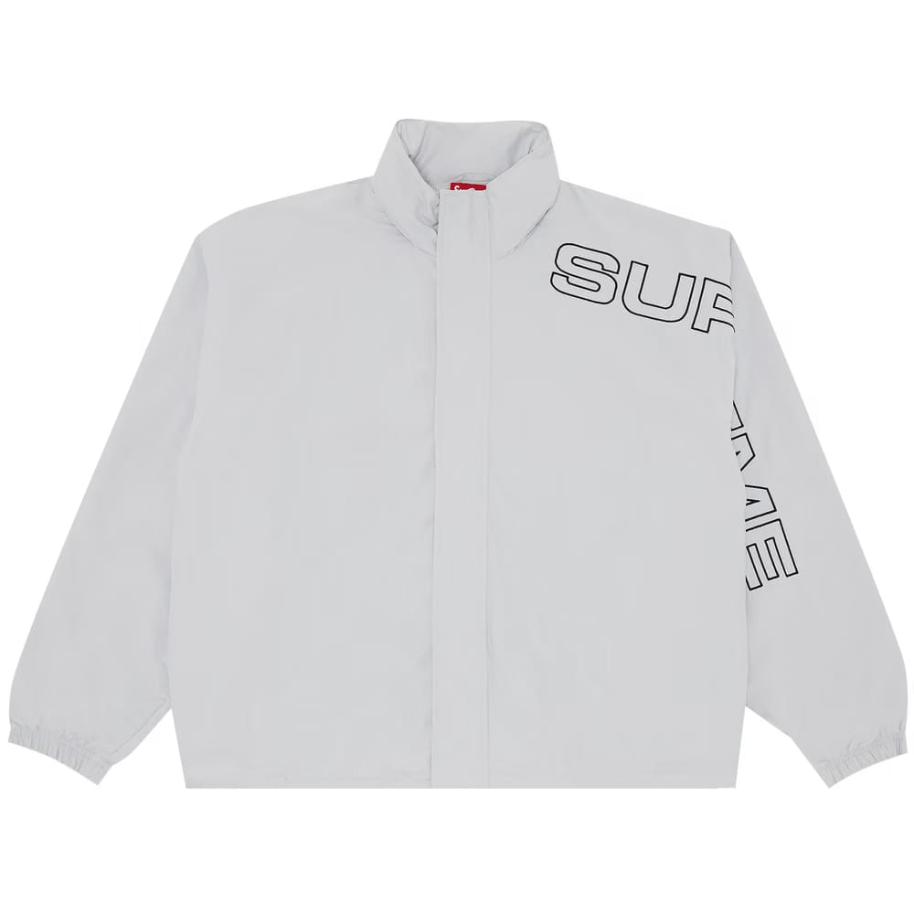 Supreme Spellout Embroidered Track Jacket Grey