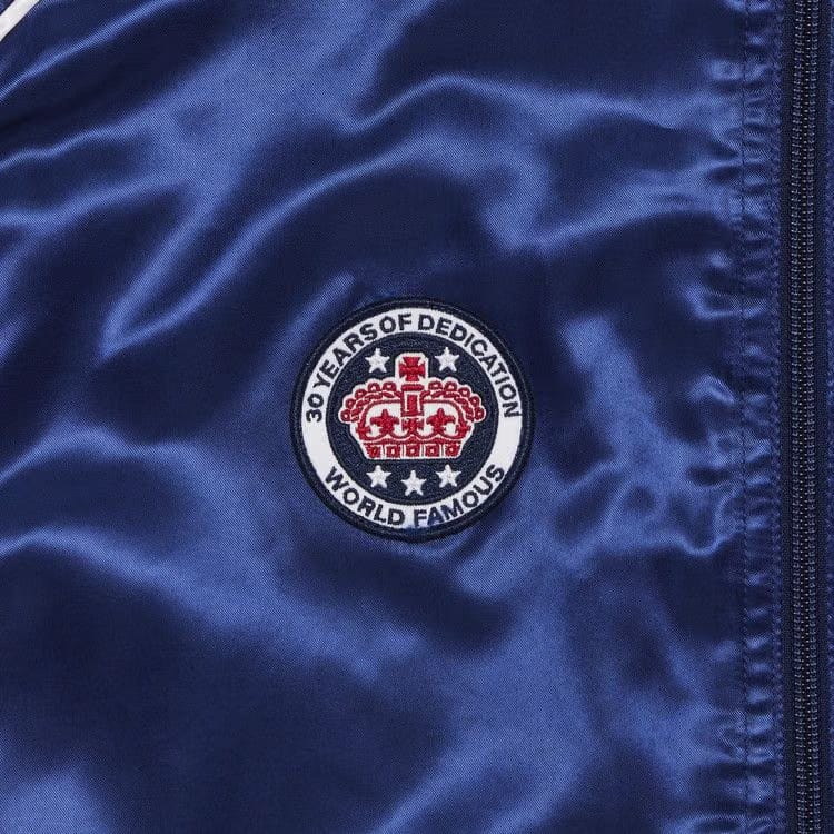 Supreme Satin Hooded Track Jacket Navy