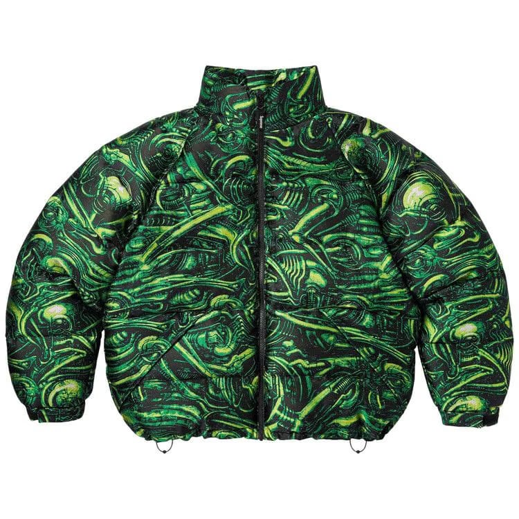 Supreme H.R. Giger Jacquard Down Puffer Jacket Green
