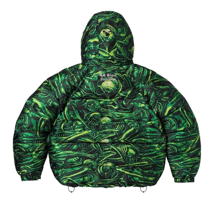 Supreme H.R. Giger Jacquard Down Puffer Jacket Green