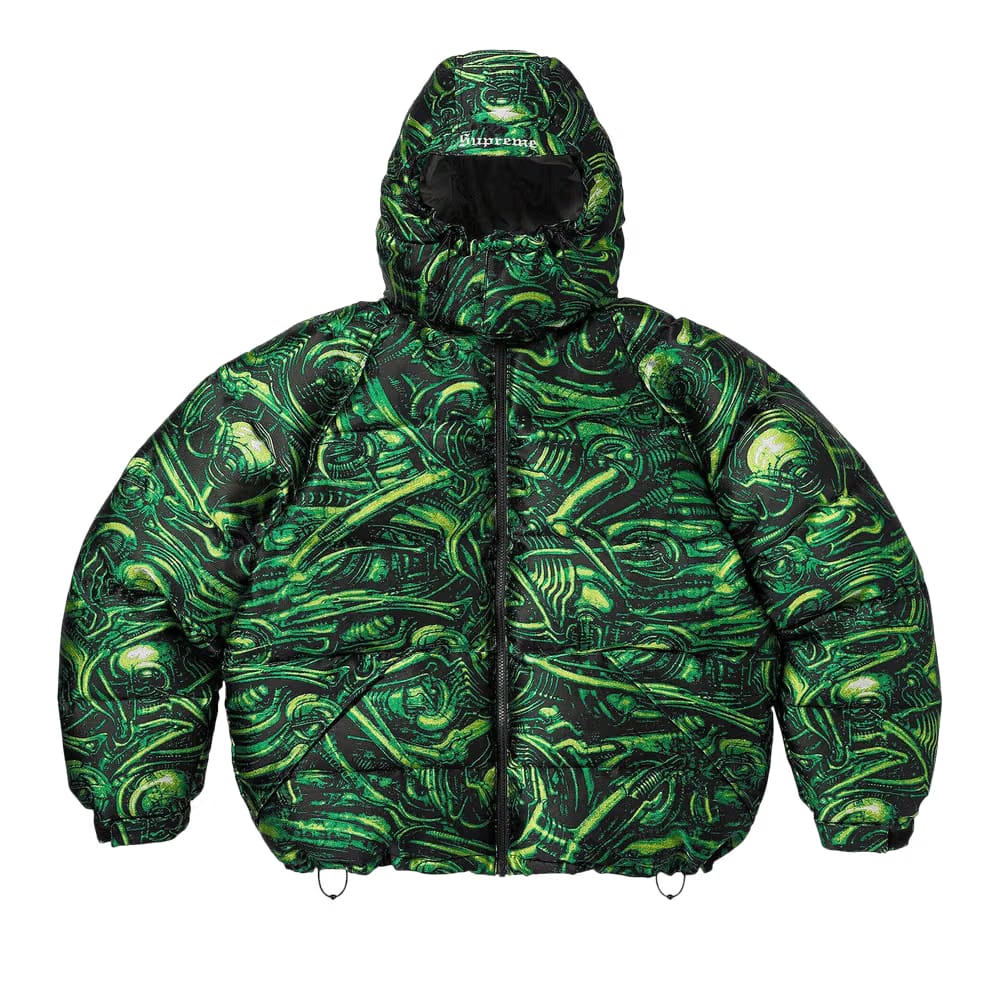 Supreme H.R. Giger Jacquard Down Puffer Jacket Green