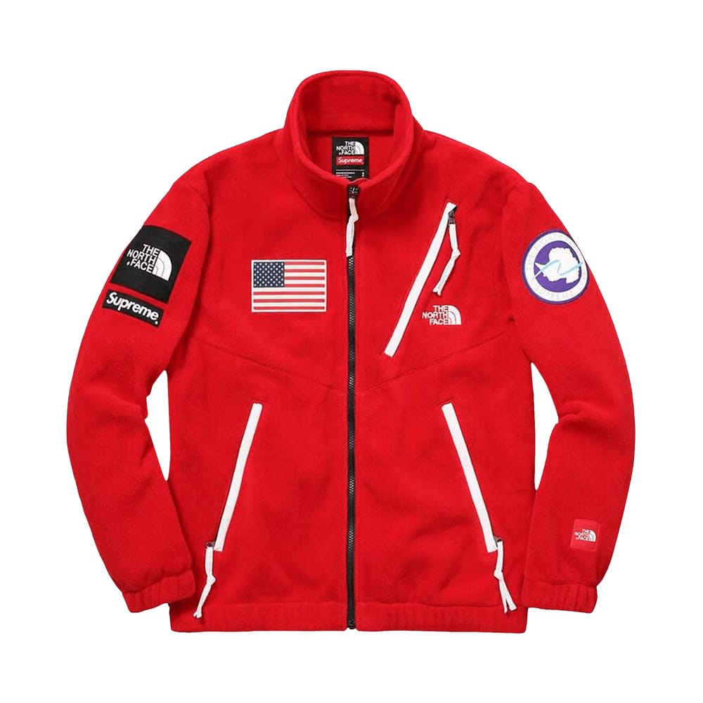 Supreme x The North Face Trans Antarctica Expedition Fleece Jacket Red