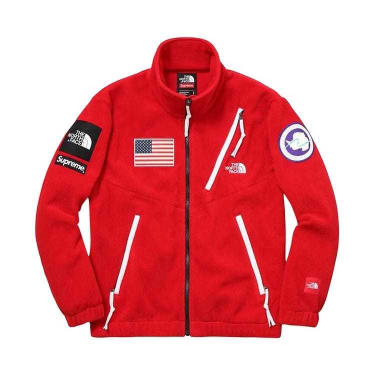 Supreme x The North Face Trans Antarctica Expedition Fleece Jacket Red