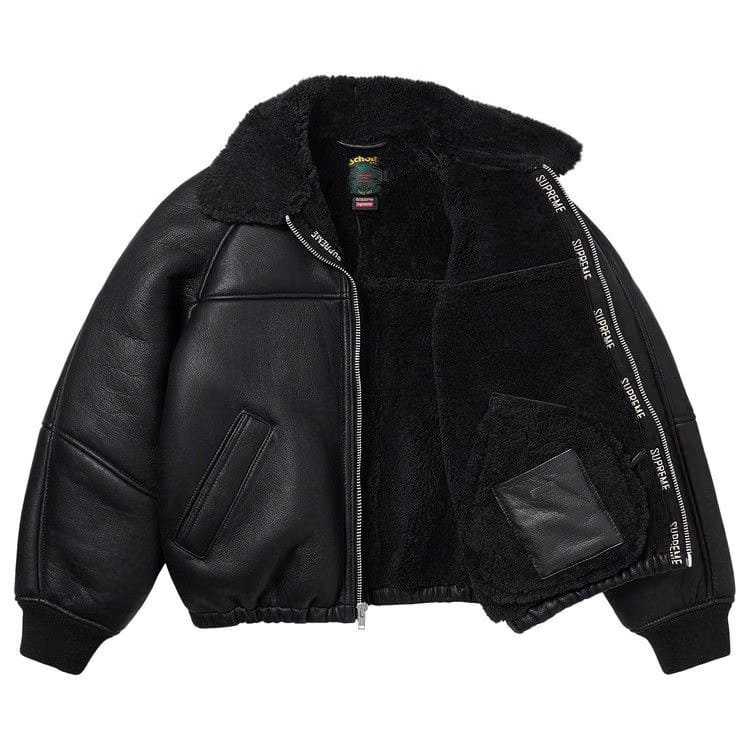 Supreme x Schott Shearling Bomber Jacket Black