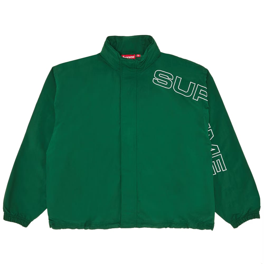 Supreme Spellout Embroidered Track Jacket Dark Green