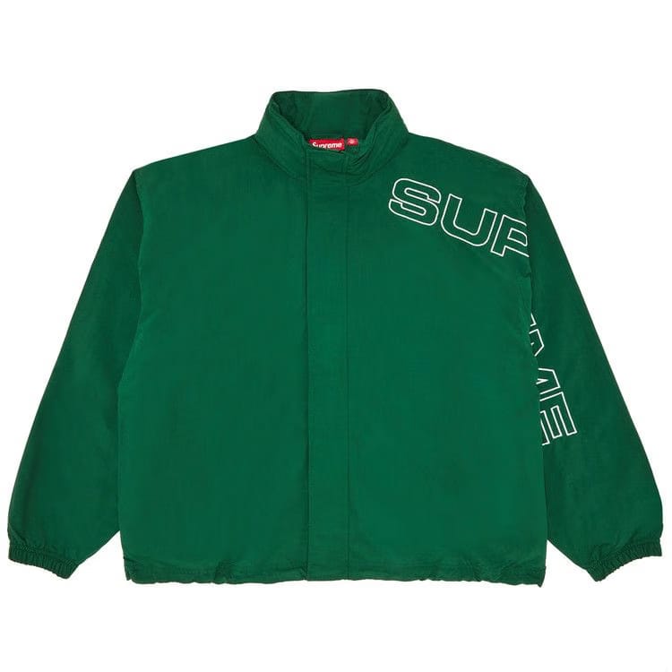Supreme Spellout Embroidered Track Jacket Dark Green